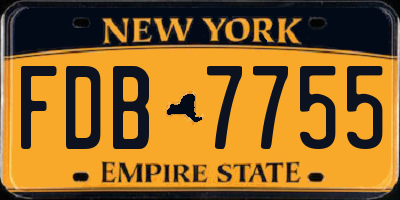 NY license plate FDB7755