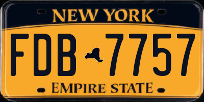 NY license plate FDB7757
