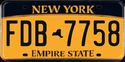 NY license plate FDB7758