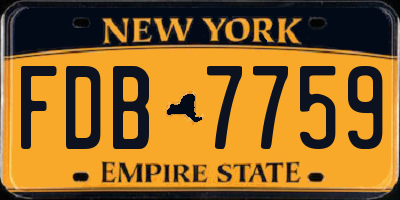 NY license plate FDB7759