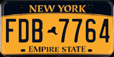 NY license plate FDB7764