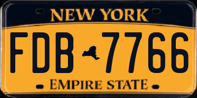 NY license plate FDB7766