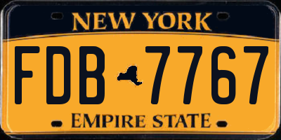 NY license plate FDB7767