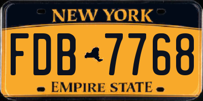 NY license plate FDB7768
