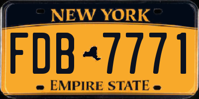 NY license plate FDB7771