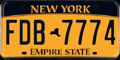 NY license plate FDB7774