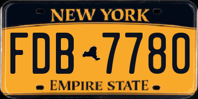 NY license plate FDB7780