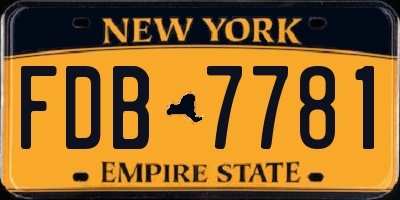 NY license plate FDB7781