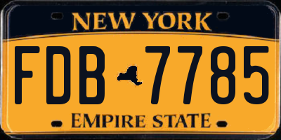 NY license plate FDB7785