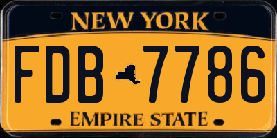 NY license plate FDB7786