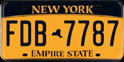 NY license plate FDB7787