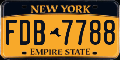 NY license plate FDB7788