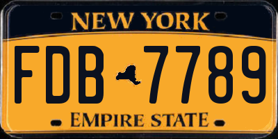NY license plate FDB7789