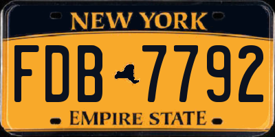 NY license plate FDB7792