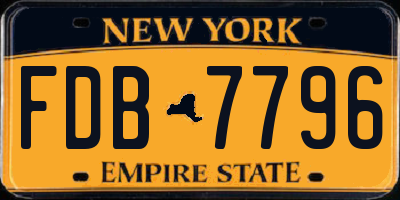 NY license plate FDB7796