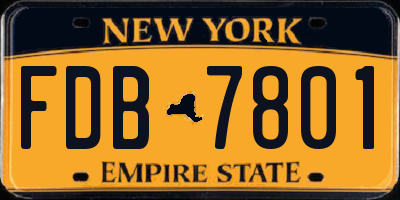 NY license plate FDB7801