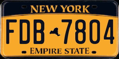 NY license plate FDB7804