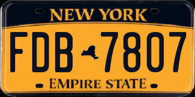 NY license plate FDB7807