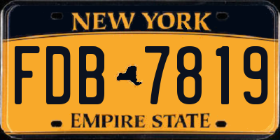 NY license plate FDB7819