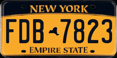 NY license plate FDB7823
