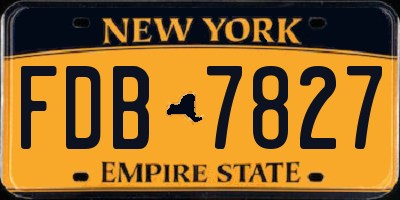 NY license plate FDB7827