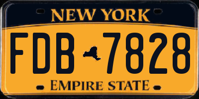 NY license plate FDB7828