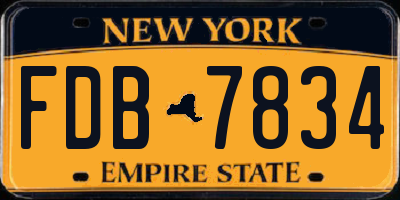 NY license plate FDB7834