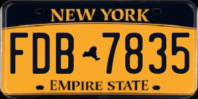 NY license plate FDB7835