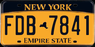 NY license plate FDB7841