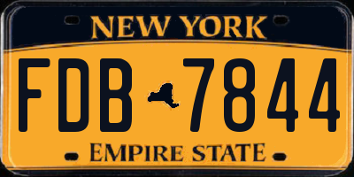 NY license plate FDB7844