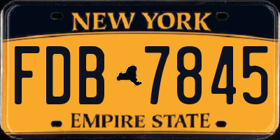 NY license plate FDB7845
