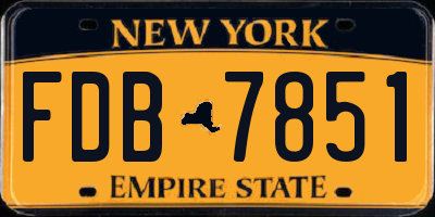 NY license plate FDB7851