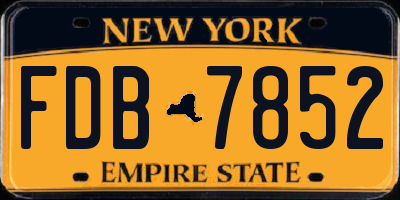 NY license plate FDB7852