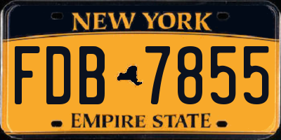 NY license plate FDB7855