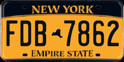 NY license plate FDB7862