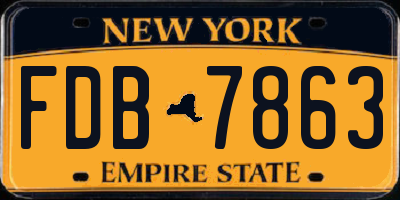 NY license plate FDB7863