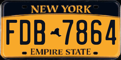 NY license plate FDB7864