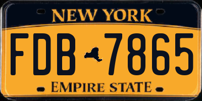 NY license plate FDB7865