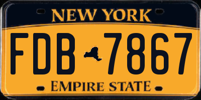 NY license plate FDB7867