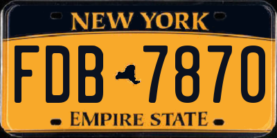 NY license plate FDB7870