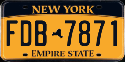 NY license plate FDB7871