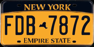 NY license plate FDB7872