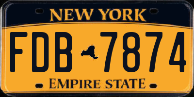 NY license plate FDB7874