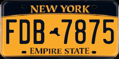 NY license plate FDB7875
