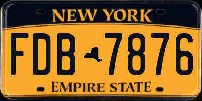 NY license plate FDB7876