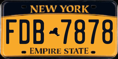 NY license plate FDB7878