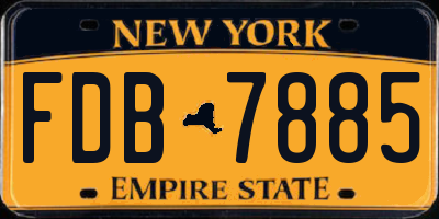 NY license plate FDB7885