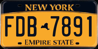 NY license plate FDB7891