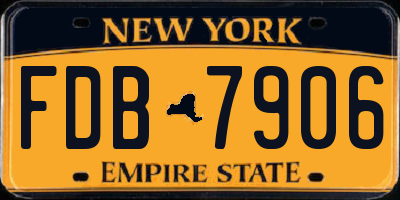 NY license plate FDB7906