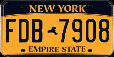 NY license plate FDB7908